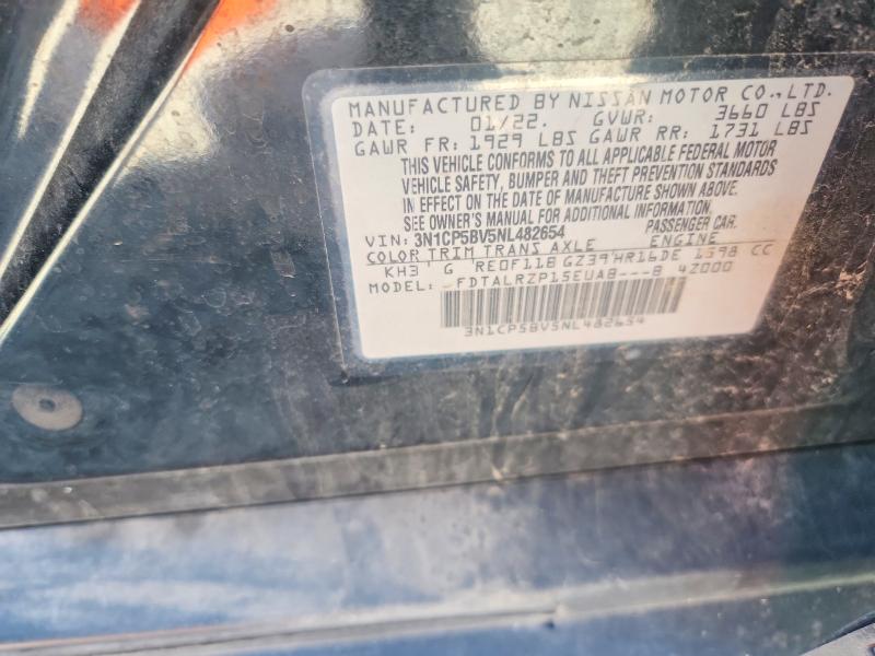Продажа на аукционе авто 2022 Nissan Kicks, vin: 3N1CP5BV5NL482654, номер лота: 60037876