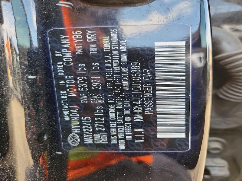 2016 Hyundai Genesis მანქანა იყიდება აუქციონზე, vin: KMHGN4JE1GU106389, აუქციონის ნომერი: 60320896