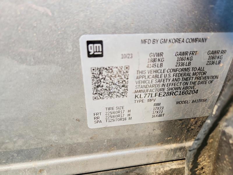 61389026 :رقم المزاد ، KL77LFE28RC160204 vin ، 2024 Chevrolet Trax مزاد بيع