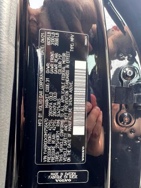 Aukcja sprzedaży 2021 Volvo Xc90, vin: YV4BR0CK0M1756470, numer aukcji: 60412726
