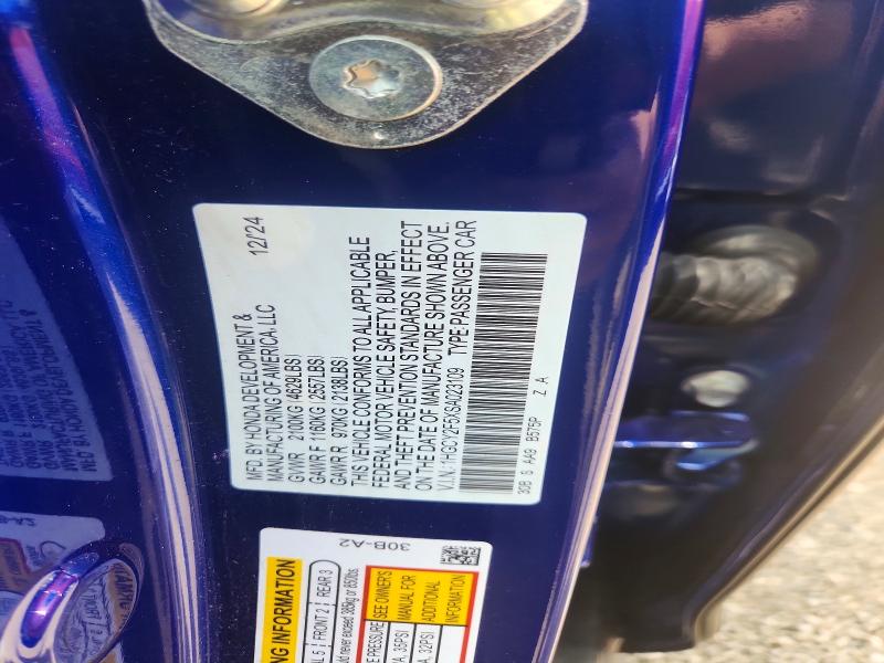 2025 Honda Accord მანქანა იყიდება აუქციონზე, vin: 1HGCY2F5XSA023109, აუქციონის ნომერი: 62668296
