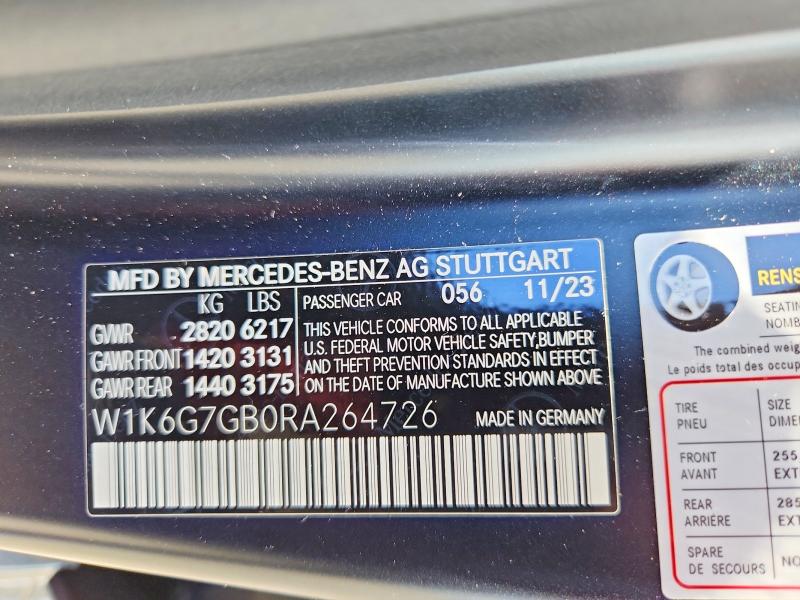 Продажа на аукционе авто 2024 Mercedes-benz S, vin: W1K6G7GB0RA264726, номер лота: 63414086