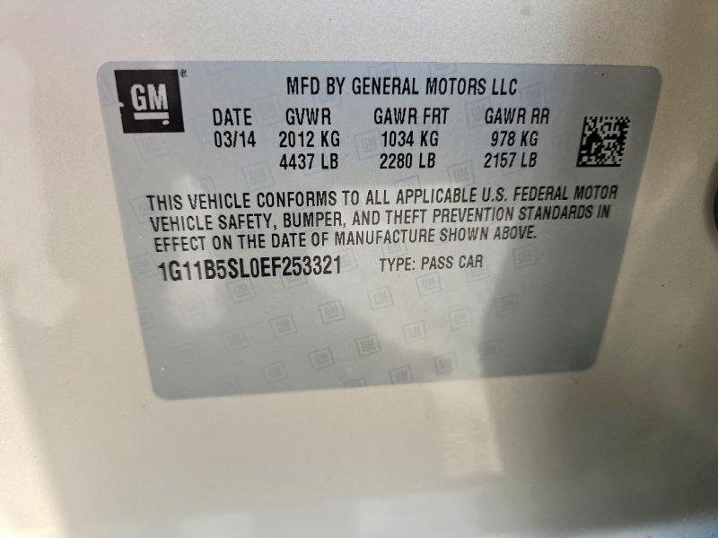 Продаж на аукціоні авто 2014 Chevrolet Malibu, vin: 1G11B5SL0EF253321, номер лоту: 63284676