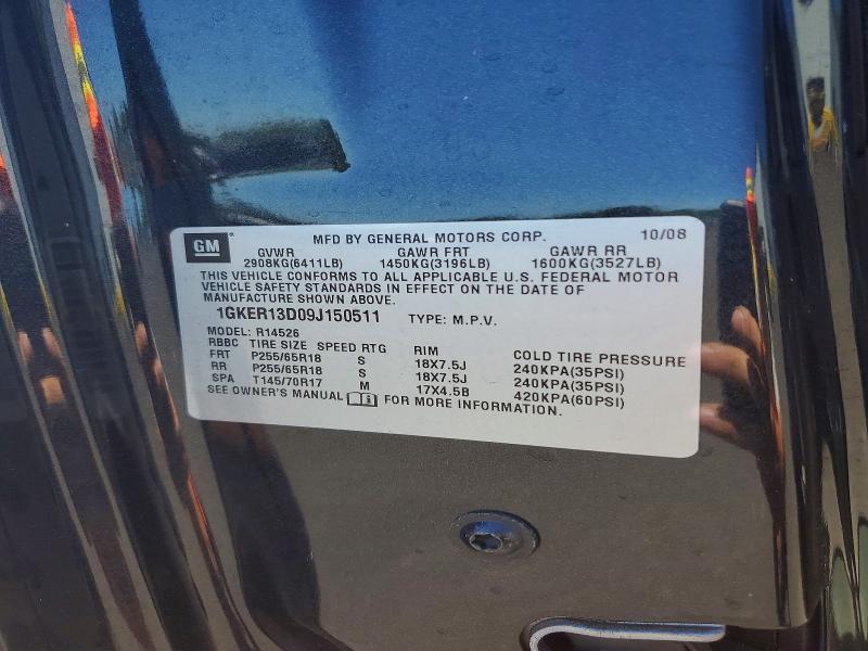 Aukcja sprzedaży 2009 Gmc Acadia, vin: 1GKER13D09J150511, numer aukcji: 60816966