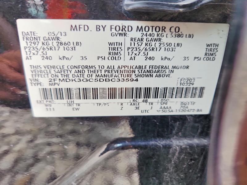 Продажа на аукционе авто 2013 Ford Edge, vin: 2FMDK3GC5DBC33594, номер лота: 59838126