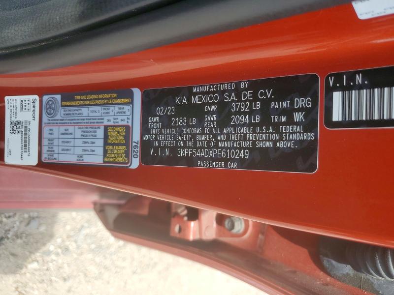 62644366 :رقم المزاد ، 3KPF54ADXPE610249 vin ، 2023 Kia Forte مزاد بيع