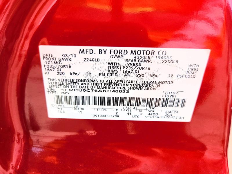 Aukcja sprzedaży 2010 Ford Escape, vin: 1FMCU0C76AKC48832, numer aukcji: 60985366