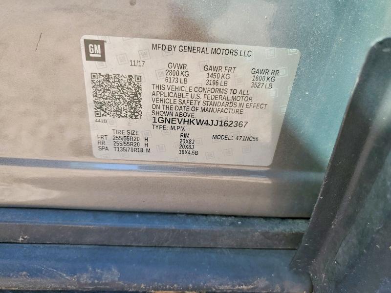 60147316 :رقم المزاد ، 1GNEVHKW4JJ162367 vin ، 2018 Chevrolet Traverse مزاد بيع