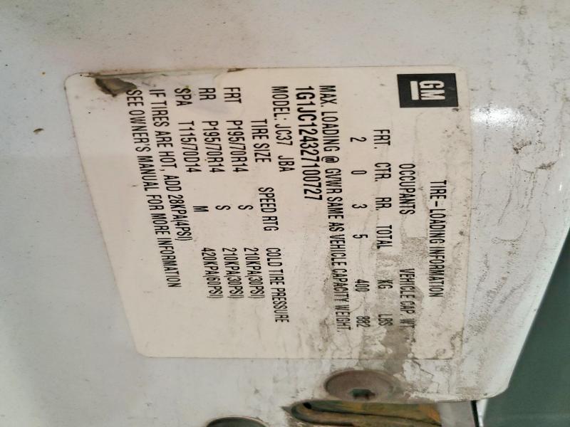 Продажа на аукционе авто 2002 Chevrolet Cavalier, vin: 1G1JC124327100727, номер лота: 59326376