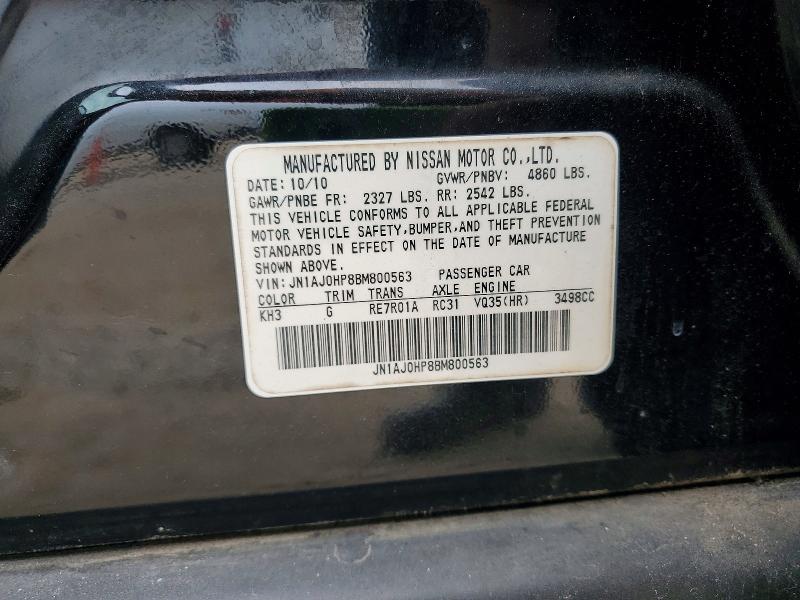 62297936 :رقم المزاد ، JN1AJ0HP8BM800563 vin ، 2011 Infiniti Ex35 مزاد بيع