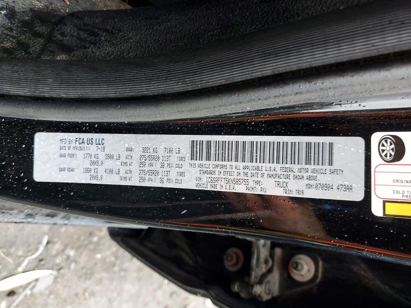 Aukcja sprzedaży 2019 Ram 1500, vin: 1C6SRFFT5KN585755, numer aukcji: 62753856
