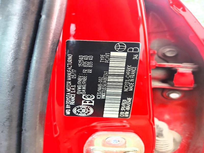 60241716 :رقم المزاد ، VNKKTUD36JA087241 vin ، 2018 Toyota Yaris مزاد بيع
