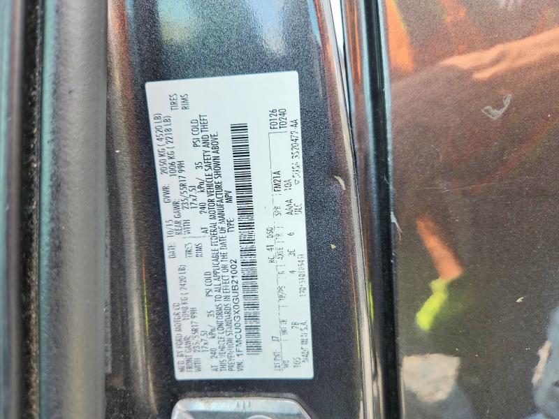 59911696 :رقم المزاد ، 1FMCU0GX0GUB21002 vin ، 2016 Ford Escape مزاد بيع
