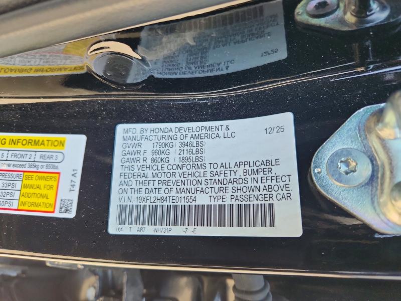 Продажа на аукционе авто 2026 Honda Civic, vin: 19XFL2H84TE011554, номер лота: 59918196