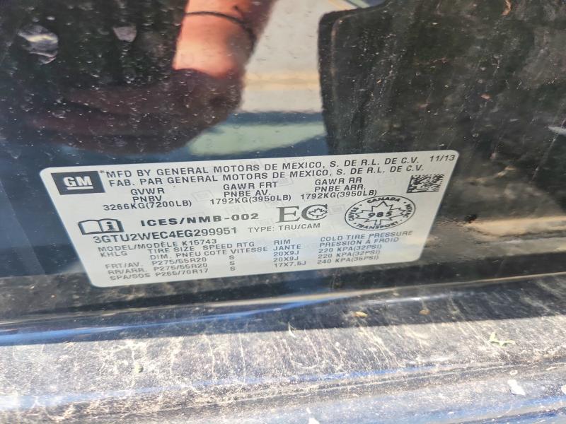 Продаж на аукціоні авто 2014 Gmc Sierra, vin: 3GTU2WEC4EG299951, номер лоту: 59220076