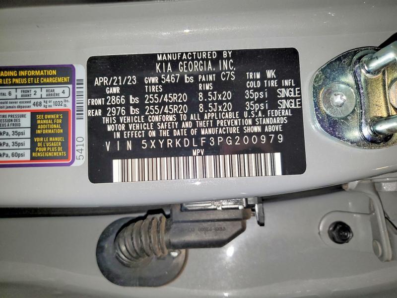 Продажа на аукционе авто 2023 Kia Sorento, vin: 5XYRKDLF3PG200979, номер лота: 60285526