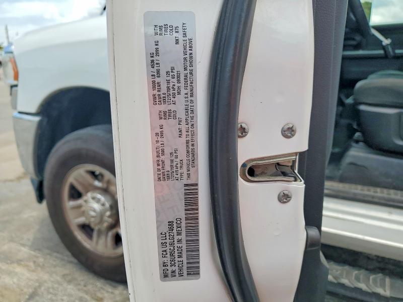 62857116 :رقم المزاد ، 3C6UR5CJ6LG274688 vin ، 2020 Ram 2500 مزاد بيع