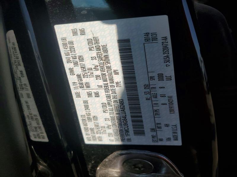 Продаж на аукціоні авто 2020 Ford Escape, vin: 1FMCU9G64LUA62493, номер лоту: 61067886