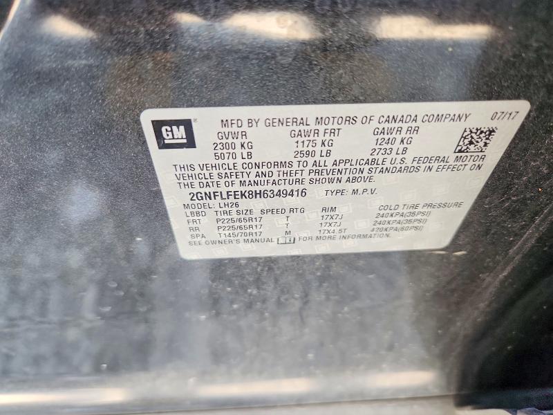 Продаж на аукціоні авто 2017 Chevrolet Equinox, vin: 2GNFLFEK8H6349416, номер лоту: 60671956
