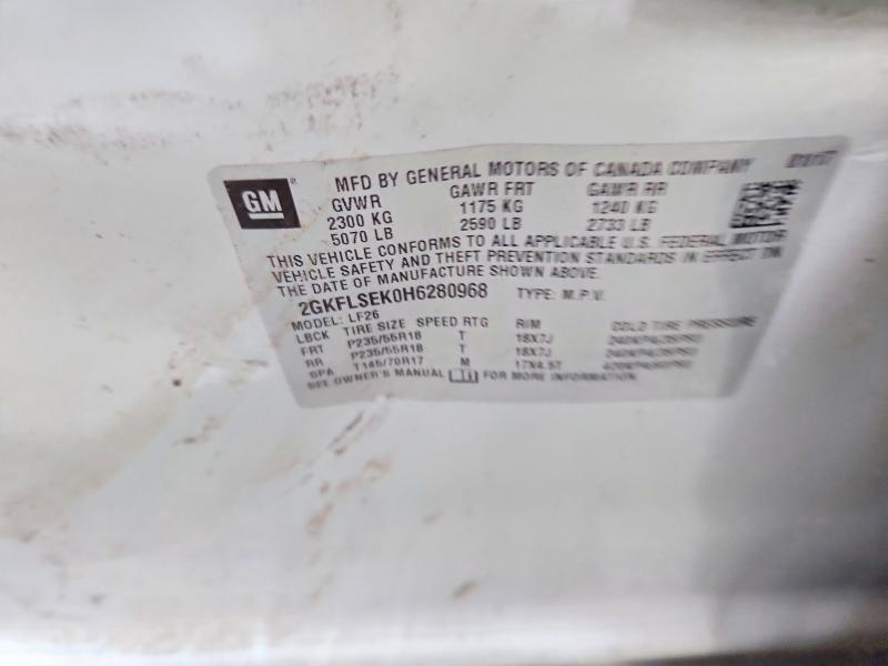 Aukcja sprzedaży 2017 Gmc Terrain, vin: 2GKFLSEK0H6280968, numer aukcji: 60988196