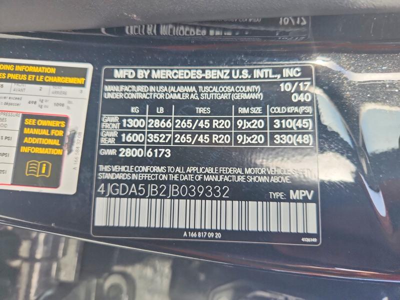 Продаж на аукціоні авто 2018 Mercedes-benz Gle, vin: 4JGDA5JB2JB039332, номер лоту: 60149786