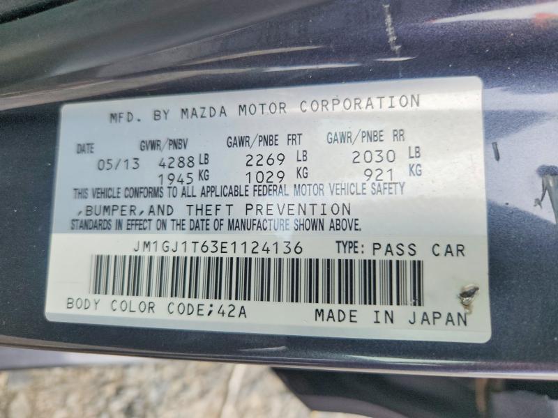 Продаж на аукціоні авто 2014 Mazda 6, vin: JM1GJ1T63E1124136, номер лоту: 60445886
