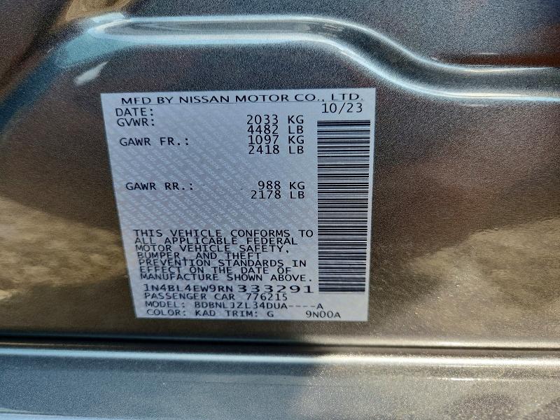 62507056 :رقم المزاد ، 1N4BL4EW9RN333291 vin ، 2024 Nissan Altima مزاد بيع