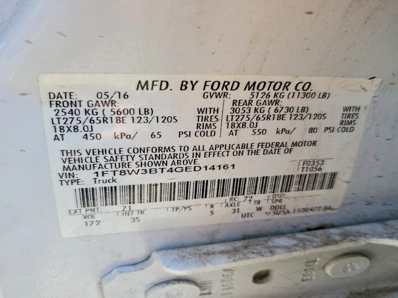 Продажа на аукционе авто 2016 Ford F350, vin: 1FT8W3BT4GED14161, номер лота: 61367426