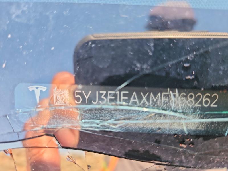 2021 Tesla Model 3 მანქანა იყიდება აუქციონზე, vin: 5YJ3E1EAXMF868262, აუქციონის ნომერი: 60277706