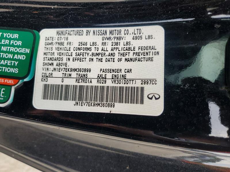 Aukcja sprzedaży 2017 Infiniti Q60, vin: JN1EV7EK9HM360899, numer aukcji: 60205096