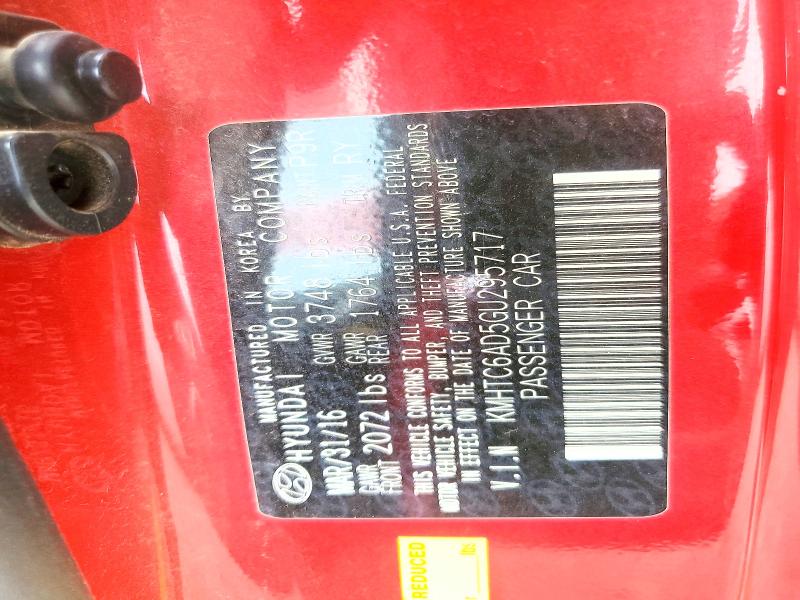 Aukcja sprzedaży 2016 Hyundai Veloster, vin: KMHTC6AD5GU295717, numer aukcji: 61004336