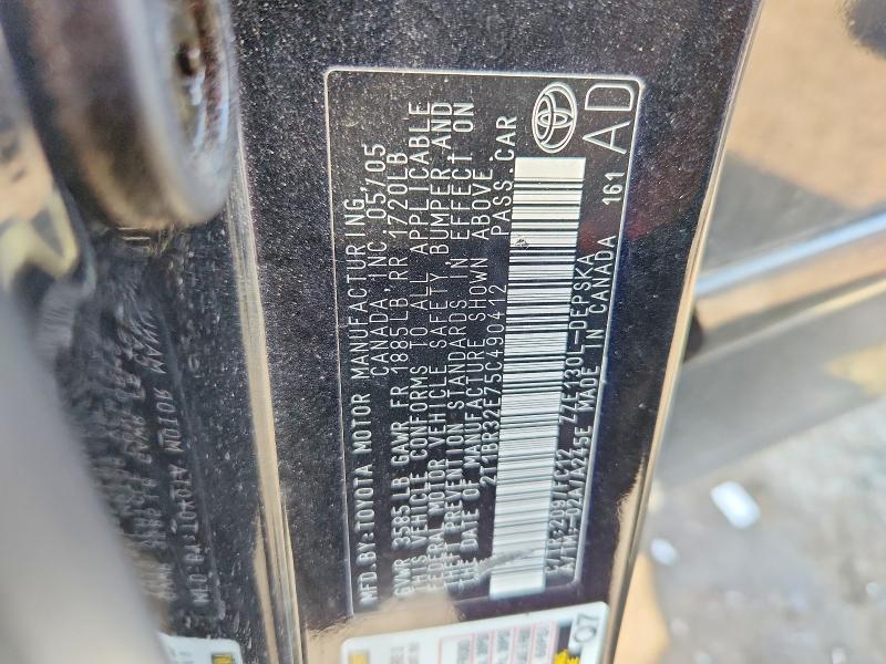 60586406 :رقم المزاد ، 2T1BR32E75C490412 vin ، 2005 Toyota Corolla مزاد بيع