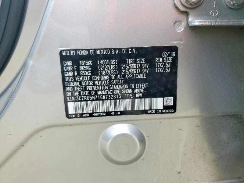 60968656 :رقم المزاد ، 3CZRU5H71GM732813 vin ، 2016 Honda Hr-v مزاد بيع