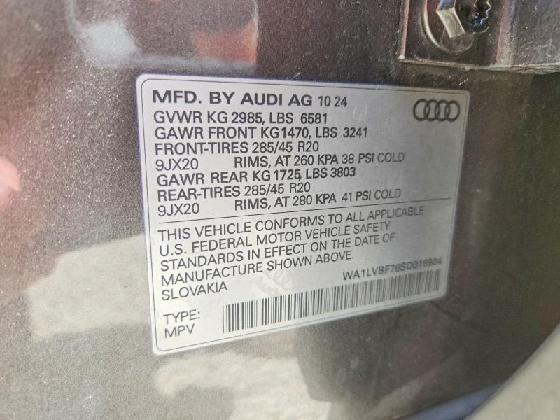 Продаж на аукціоні авто 2025 Audi Q7, vin: WA1LVBF76SD016904, номер лоту: 61423006