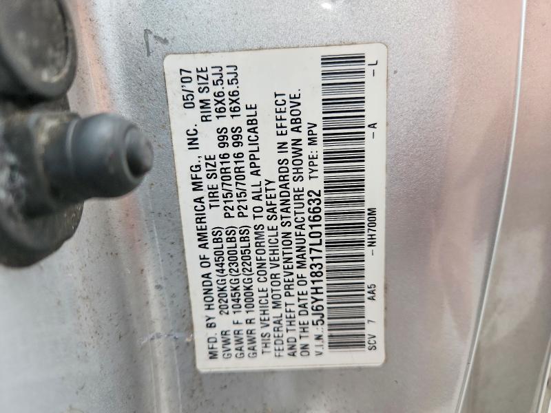 Aukcja sprzedaży 2007 Honda Element, vin: 5J6YH18317L016632, numer aukcji: 63010506