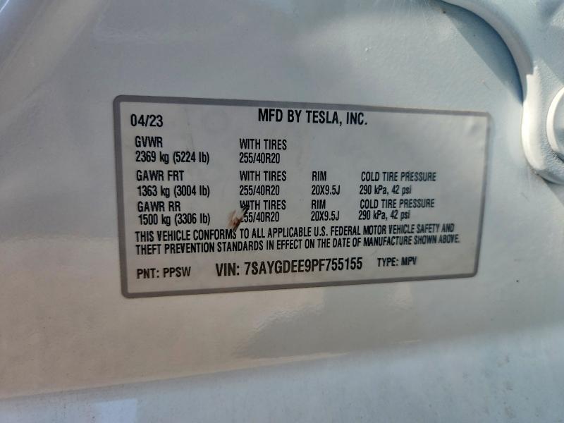 Aukcja sprzedaży 2023 Tesla Model Y, vin: 7SAYGDEE9PF755155, numer aukcji: 63331376