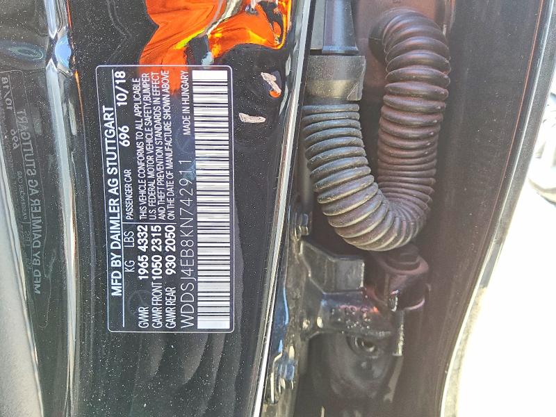 85771075 :رقم المزاد ، WDDSJ4EB8KN742911 vin ، 2019 Mercedes-benz Cla مزاد بيع