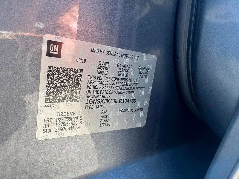 Aukcja sprzedaży 2020 Chevrolet Suburban, vin: 1GNSKJKC9LR134786, numer aukcji: 61197646