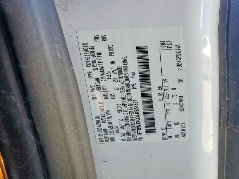 Aukcja sprzedaży 2020 Ford Transit, vin: 1FTBW3XG3LKB54867, numer aukcji: 62149876
