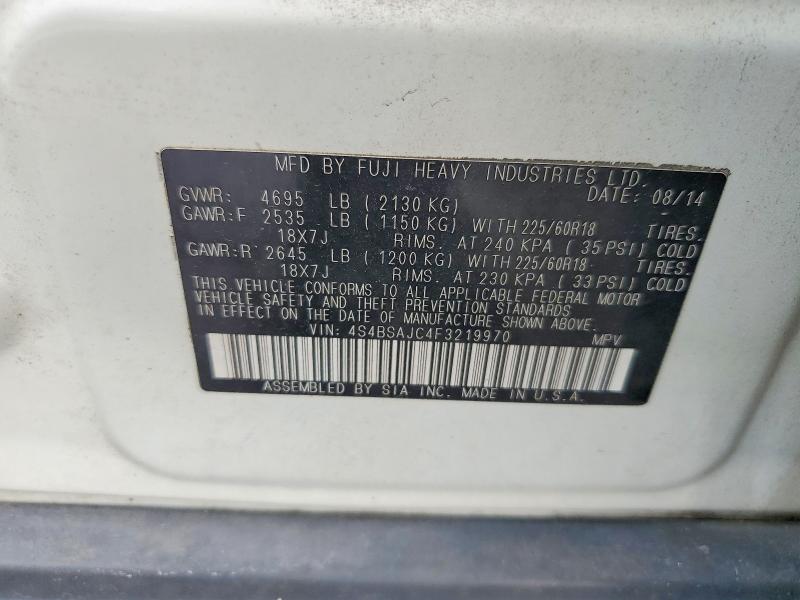 62990626 :رقم المزاد ، 4S4BSAJC4F3219970 vin ، 2015 Subaru Outback مزاد بيع