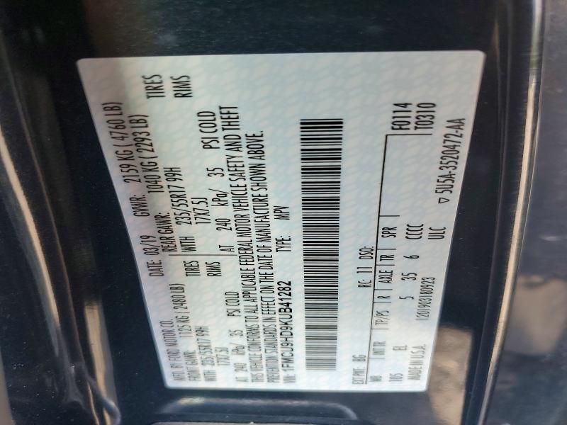 Aukcja sprzedaży 2019 Ford Escape, vin: 1FMCU9HD9KUB41282, numer aukcji: 60971166