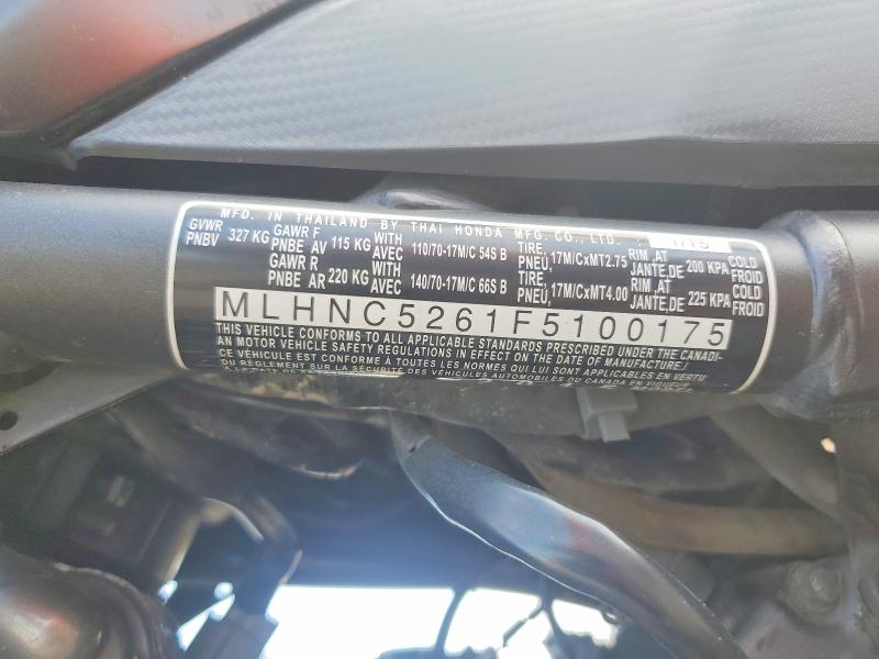 Продаж на аукціоні авто 2015 Honda Cb300, vin: MLHNC5261F5100175, номер лоту: 62954916
