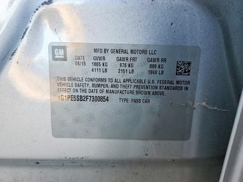 Продаж на аукціоні авто 2015 Chevrolet Cruze, vin: 1G1PE5SB2F7300854, номер лоту: 60454276