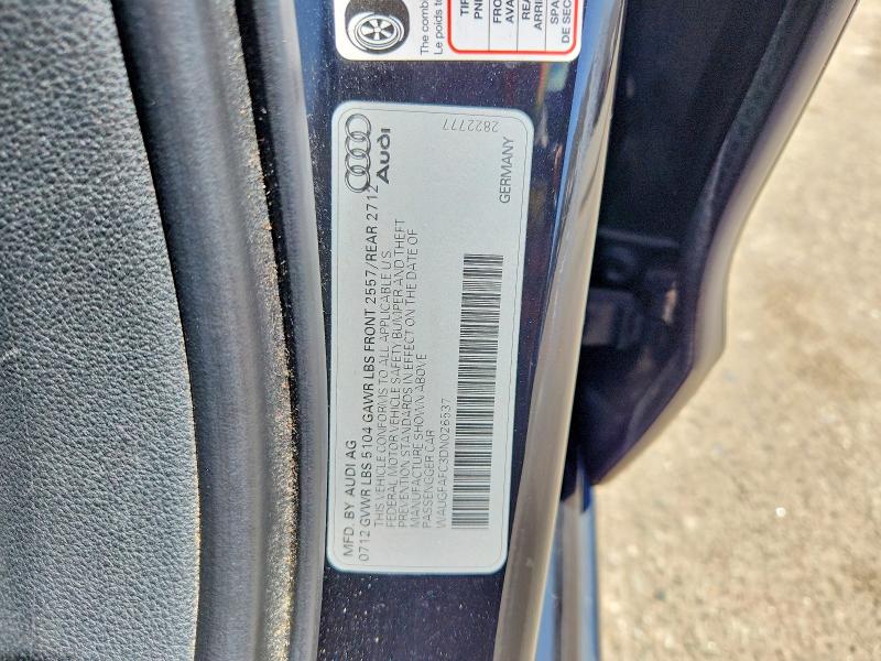 Продаж на аукціоні авто 2013 Audi A6, vin: WAUGFAFC3DN026537, номер лоту: 63034606