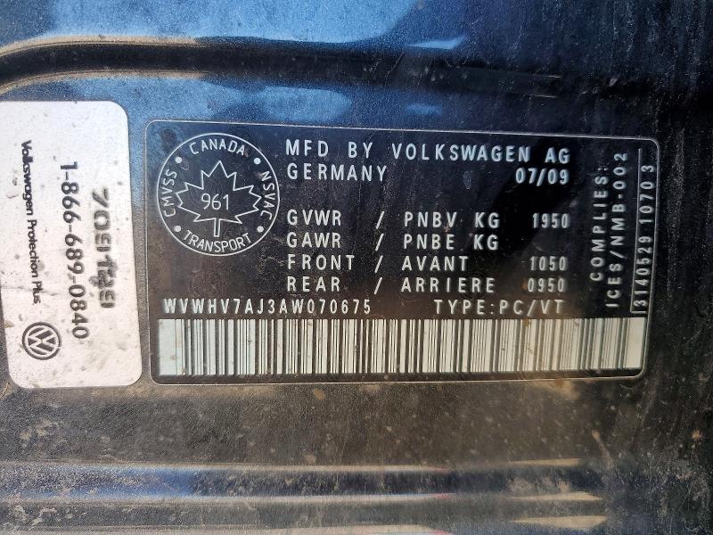 Продажа на аукционе авто 2010 Volkswagen Gti, vin: WVWHV7AJ3AW070675, номер лота: 59613886