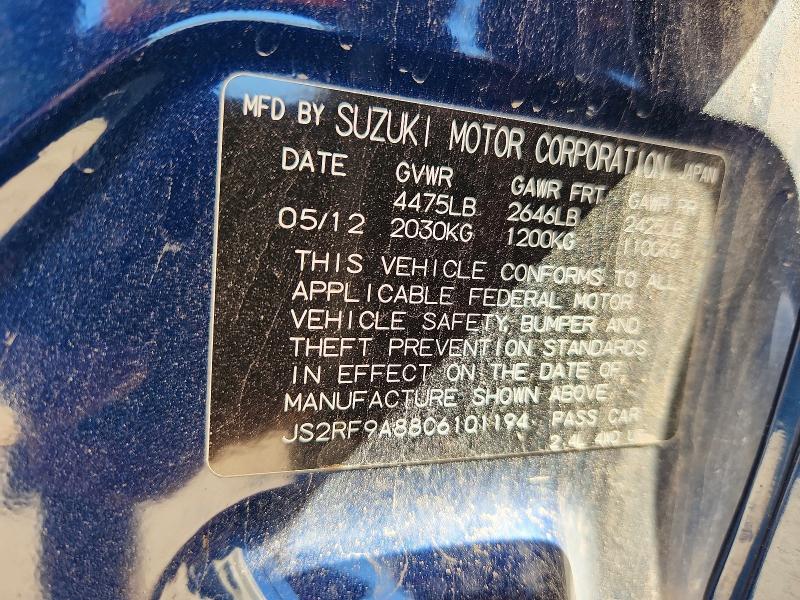 60604326 :رقم المزاد ، JS2RF9A88C6101194 vin ، 2012 Suzuki Kizashi مزاد بيع