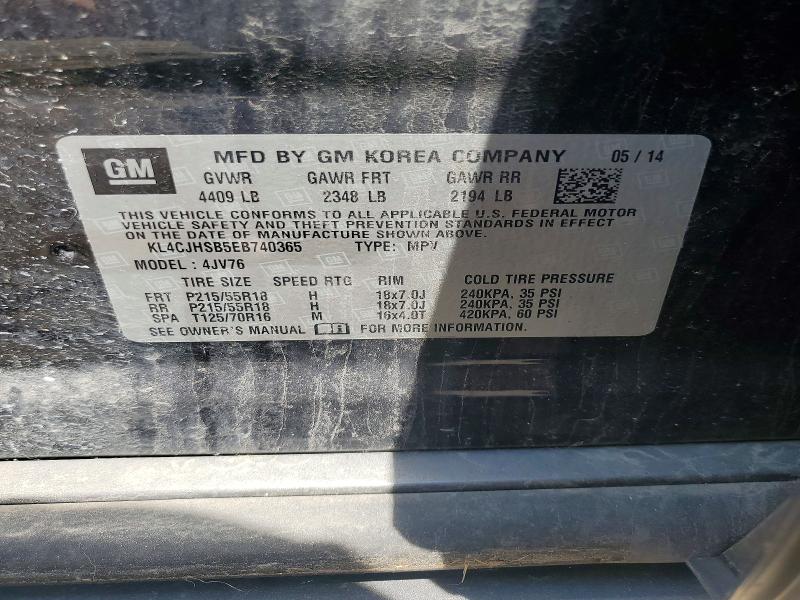 Aukcja sprzedaży 2014 Buick Encore, vin: KL4CJHSB5EB740365, numer aukcji: 60609196