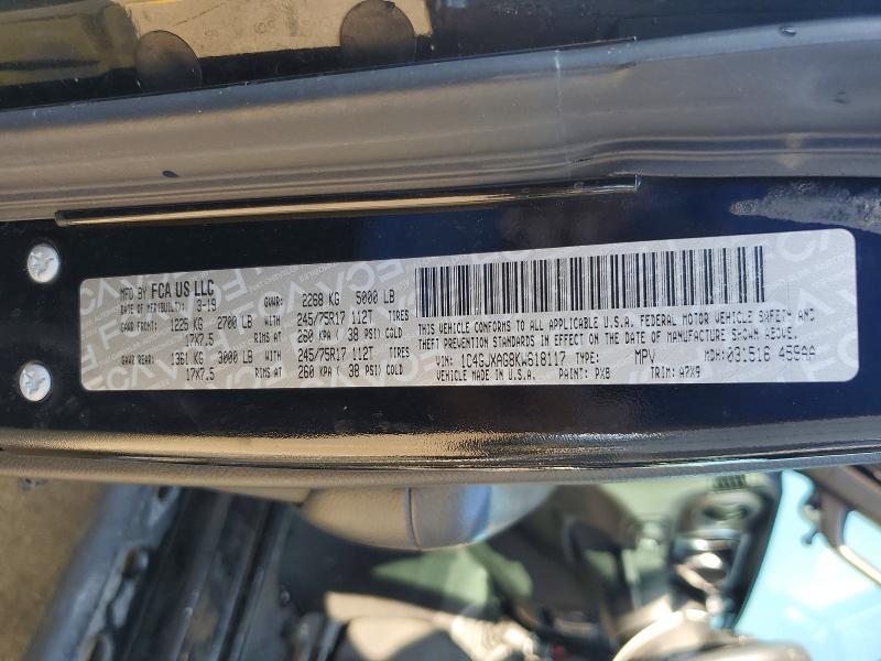 Продажа на аукционе авто 2019 Jeep Wrangler, vin: 1C4GJXAG8KW618117, номер лота: 59383666