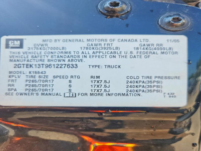 2006 Gmc New Sierra მანქანა იყიდება აუქციონზე, vin: 2GTEK13T961227633, აუქციონის ნომერი: 59606136
