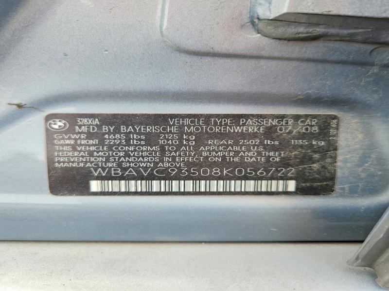 60197226 :رقم المزاد ، WBAVC93508K056722 vin ، 2008 Bmw 328 مزاد بيع